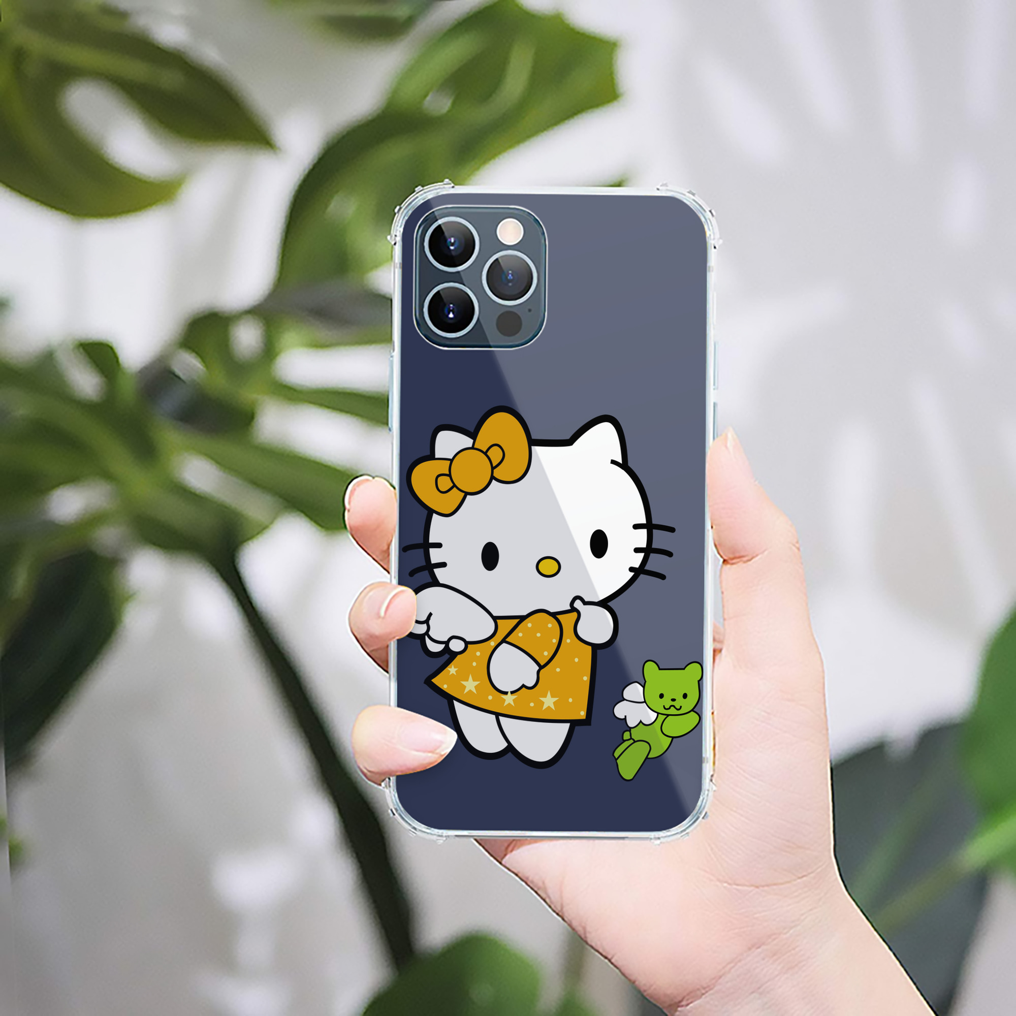 （画像用） Hello Kitty ハローキティ 【iPhone 12シリーズ対応】透明スマホケース（クリアソフトケース）